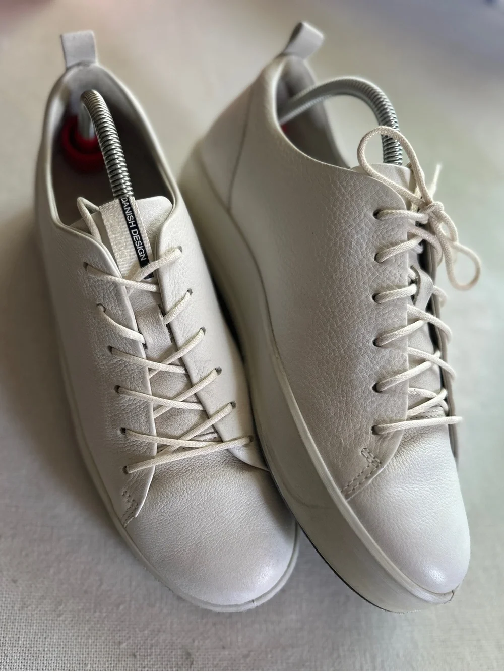 ECCO Soft 8 White Full Grain Pebble Leather Sneakers | 38